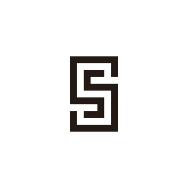S harfinin karesi, geometrik sembolün kombinasyonu basit logo vektörü