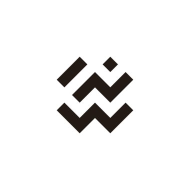 wN kare geometrik sembol basit logo vektörü