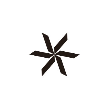 Altı bıçak, yuvarlak geometrik sembol basit logo vektörü