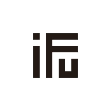 iFU kare geometrik sembolü basit logo vektörü