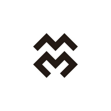 mM harfi x kare geometrik sembol basit logo vektörü