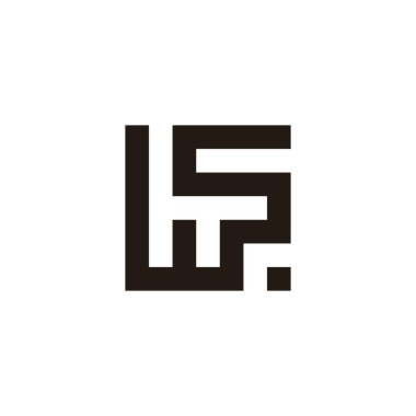 Harf Ws kare nokta geometrik sembol basit logo vektörü