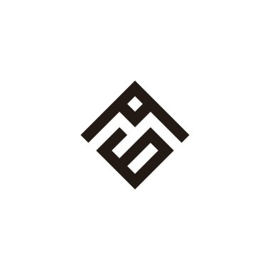 A harfi 6 numara kare, zarif geometrik sembol basit logo vektörü