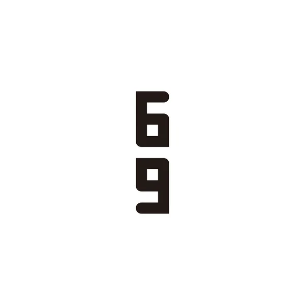 Numero Curva Quadrata Simbolo Geometrico Semplice Logo Vettoriale — Vettoriale Stock