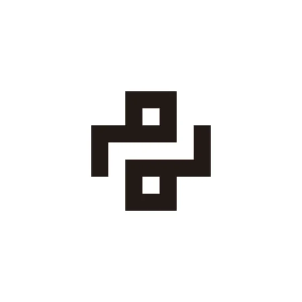 Bokstaven Fyrkantig Geometrisk Symbol Enkel Logotyp Vektor Royaltyfria illustrationer