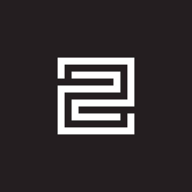 2 numara, kare eşsiz geometrik sembol basit logo vektörü