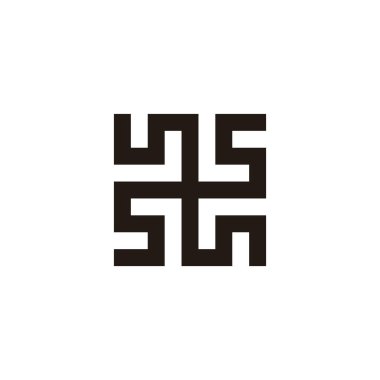 Harfler yuvarlak, kare geometrik sembol basit logo vektörü