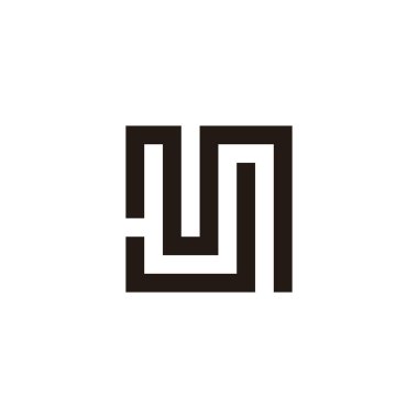 Harf J ve M kare eşsiz, geometrik sembol basit logo vektörü