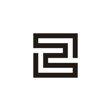 2 numaralı yuvarlak geometrik sembol basit logo vektörü