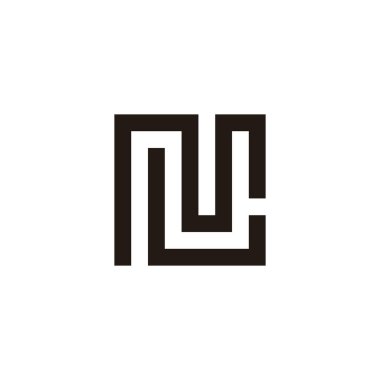 Harf L ve M kare, kombinasyon geometrik sembol basit logo vektörü