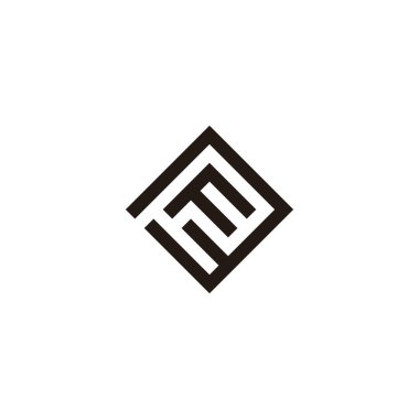 3 numaralı karede F harfi, zarif geometrik sembol basit logo vektörü