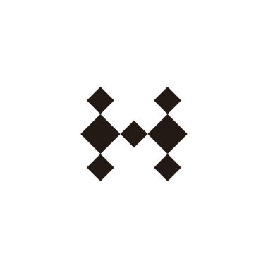 H harfinin kareleri, zarif geometrik sembol basit logo vektörü