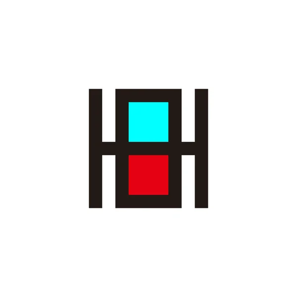 Φανός Γραμμάτων Τετράγωνο Γεωμετρικό Σύμβολο Απλό Διάνυσμα Λογότυπου — Διανυσματικό Αρχείο