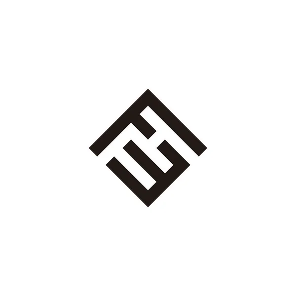 List Kwadratowy Elegancki Symbol Geometryczny Prosty Wektor Logo Wektory Stockowe bez tantiem