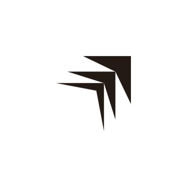 Ok, kağıt geometrik sembol basit logo vektörü