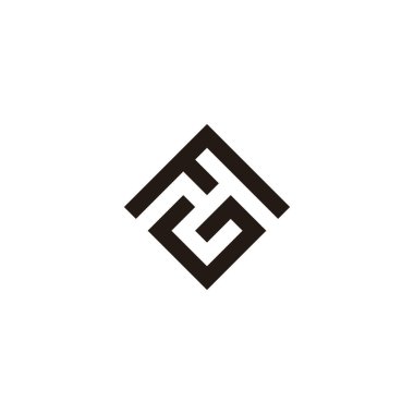 F ve G harfleri, zarif geometrik sembol basit logo vektörü