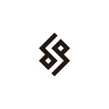 D harfi, s ve p karesi, zarif geometrik sembol basit logo vektörü