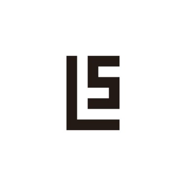 Letter L, t and s square geometric symbol simple logo vector