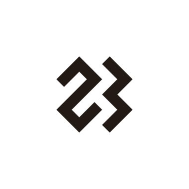 23 numaralı geometrik sembol basit logo vektörü