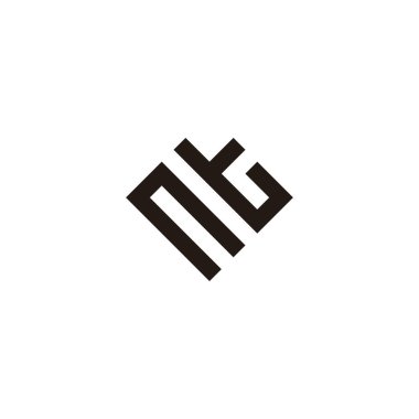 Harf kalp, kare geometrik sembol basit logo vektörü