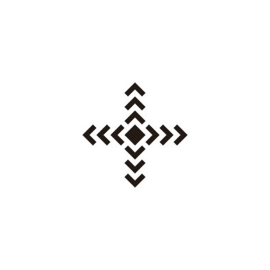 Artı, ok geometrik sembolü basit logo vektörü
