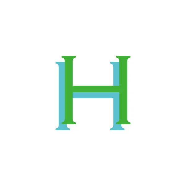 Harfi Çift Geometrik Sembol Basit Logo Vektörü — Stok Vektör