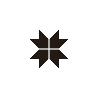 Pencere, kurdele geometrik sembol basit logo vektörü