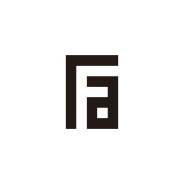 Letter r, F and a square geometric symbol simple logo vector