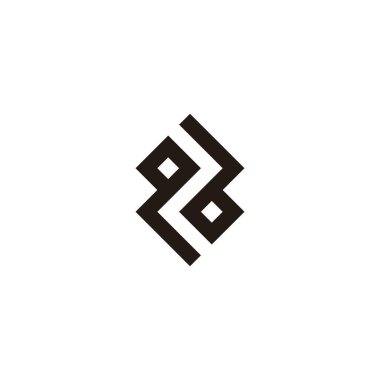 Qb kare harfi, 8 geometrik sembol basit logo vektörü