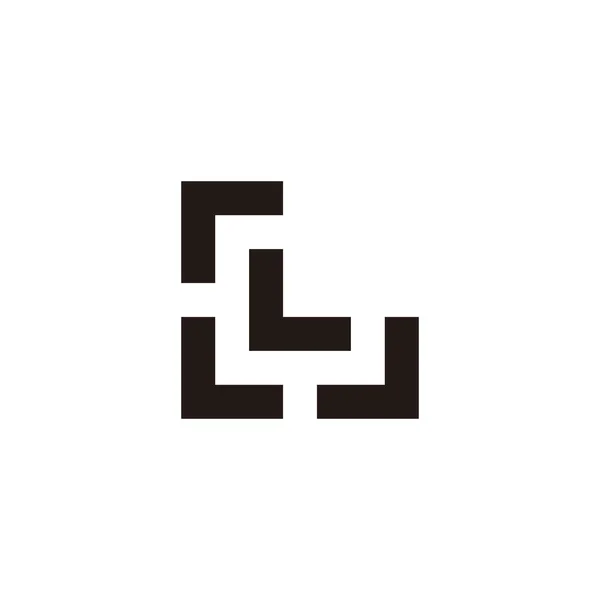 L harfi, kare oklar geometrik sembol basit logo vektörü