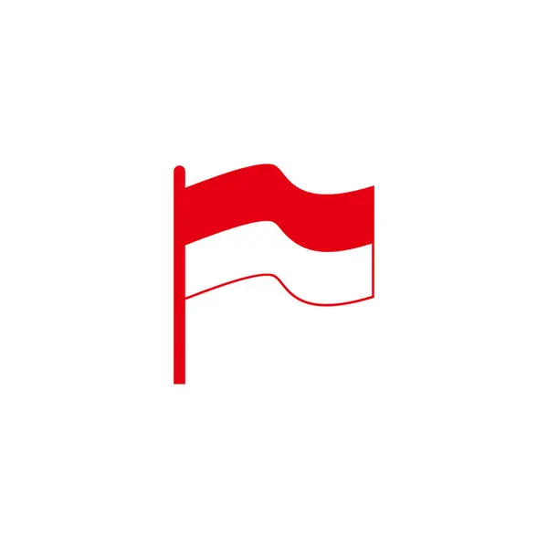 Bandera Indonesia Símbolo Geométrico Simple Logo Vector — Archivo Imágenes Vectoriales