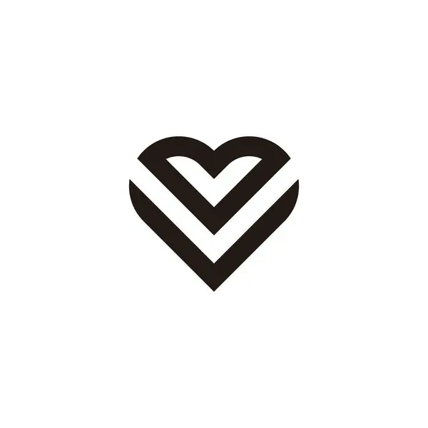 Hjärta Fågel Geometrisk Symbol Enkel Logotyp Vektor Royaltyfria Stockvektorer