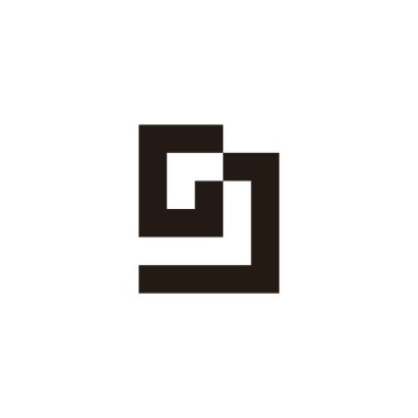 Letter GJ square geometric symbol simple logo vector