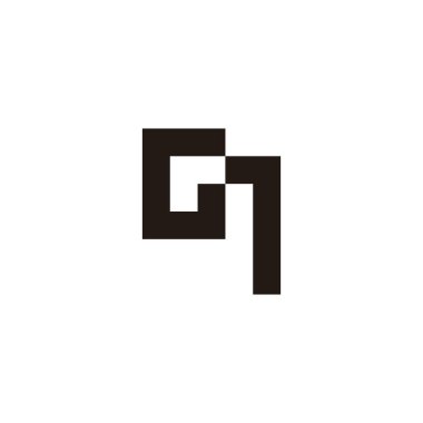 G 7 kare geometrik sembolü basit logo vektörü