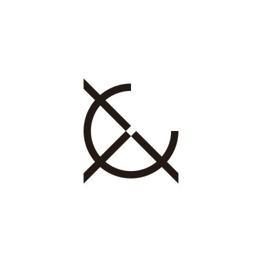 Letter GX unique geometric symbol simple logo vector