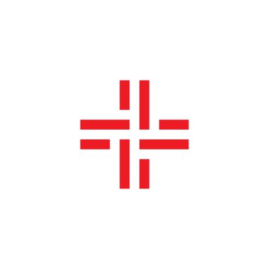 Kurdele, artı, tıbbi geometrik sembol basit logo vektörü