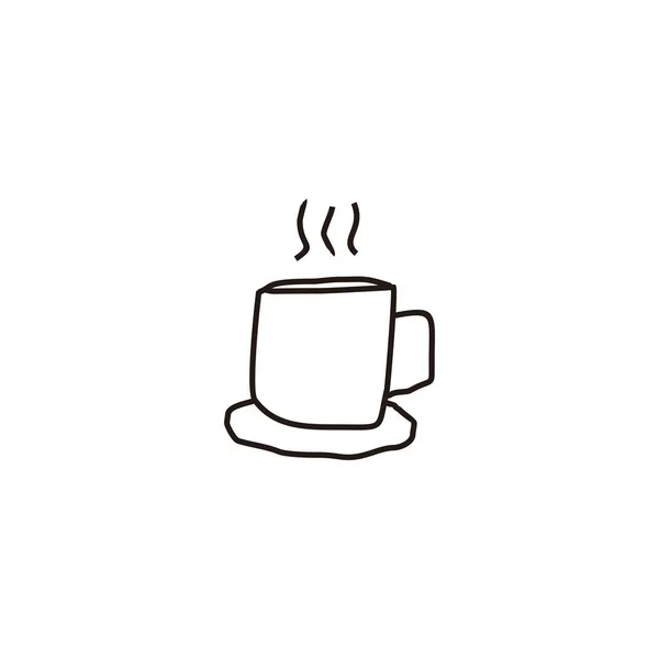 Glass Coffee Geometric Symbol Simple Logo Vector — Stock Vector