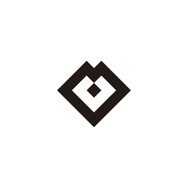 Coeur Lettre Carré Géométrique Symbole Simple Logo Vecteur — Image vectorielle