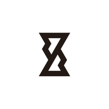 8 numaralı üçgen, havalı geometrik sembol basit logo vektörü