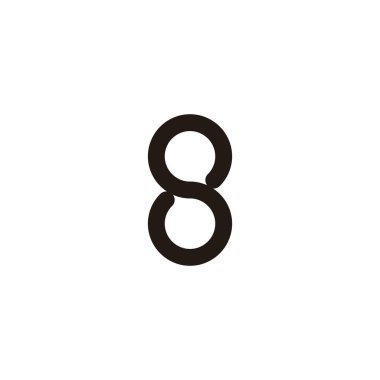 8 numaralı geometrik sembol basit logo vektörü