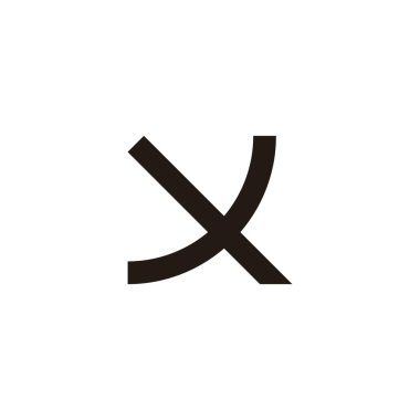 X harfi bıçak geometrik sembolü basit logo vektörü