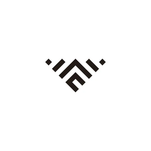 Lettera Corona Quadrati Simbolo Geometrico Semplice Logo Vettoriale Vettoriale Stock