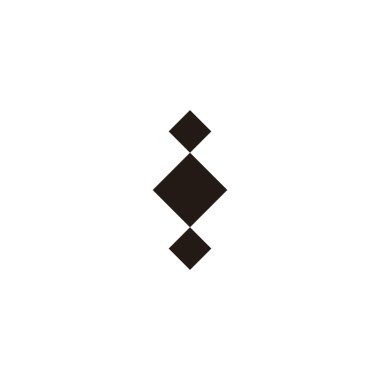 Üç kare, dekor soyut geometrik sembol basit logo vektörü