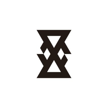 Kum saati, eşsiz geometrik sembol basit logo vektörü