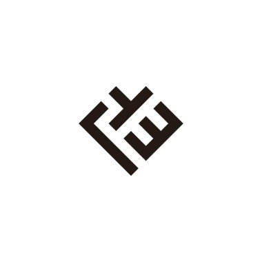 R harfi, y ve w karesi, kalp geometrik sembolü basit logo vektörü