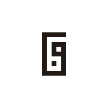 Letter g number 6 square geometric symbol simple logo vector