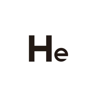 Harf H ve e kare ve daire geometrik sembol basit logo vektörü