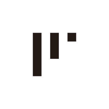 Rm harfi, merdiven, kare geometrik sembol basit logo vektörü