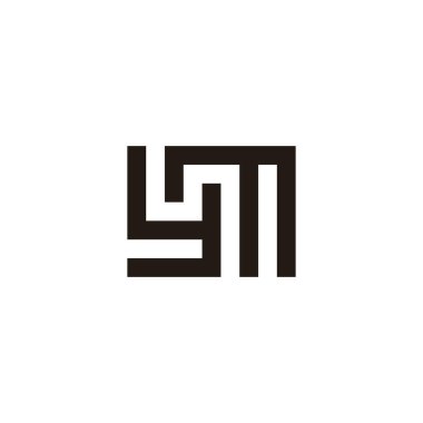Ym kare geometrik sembol basit logo vektörü