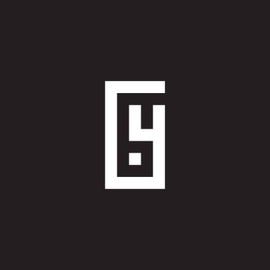 Y harfi numara 6 kare geometrik sembol basit logo vektörü